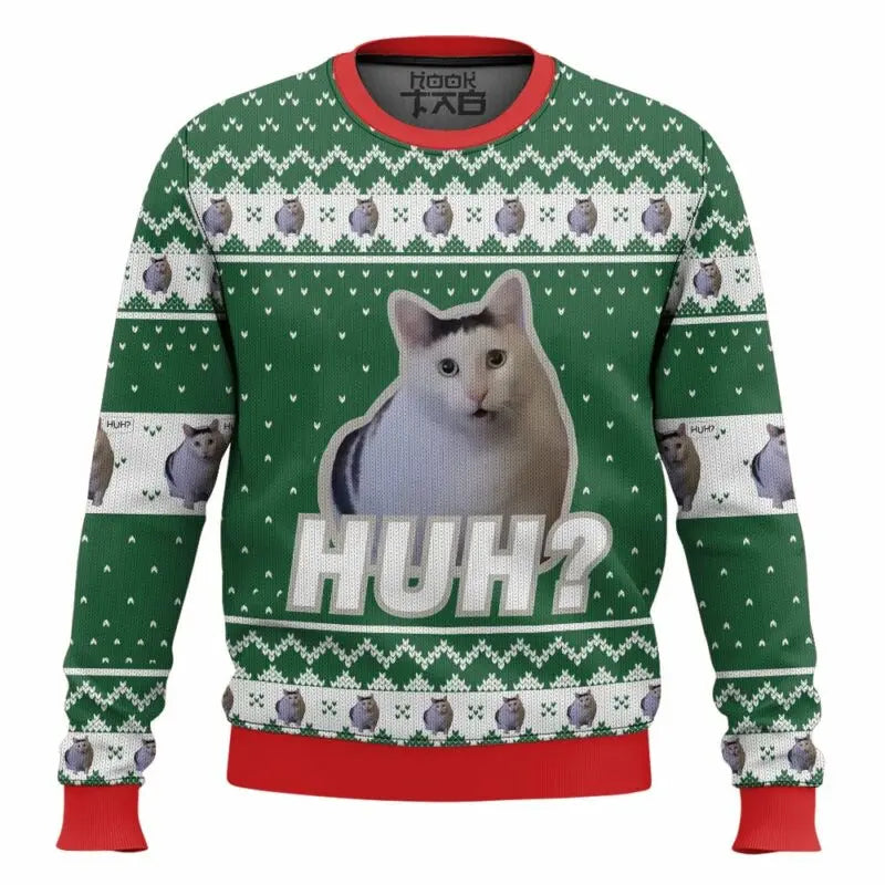Warm Weihnachtspullover Unisex | Katzenmeme