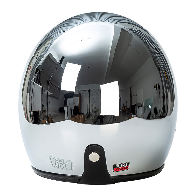 Stilvoller Offener Gesicht Motorradhelm im Silber