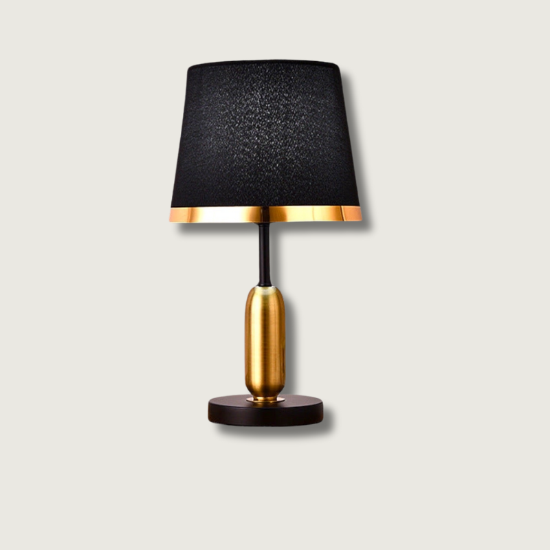 Elegante Tischleuchte in Gold und Schwarz