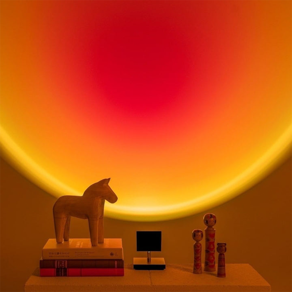 SunGlow – Retro Tischlampe mit Sonnenuntergangseffekt