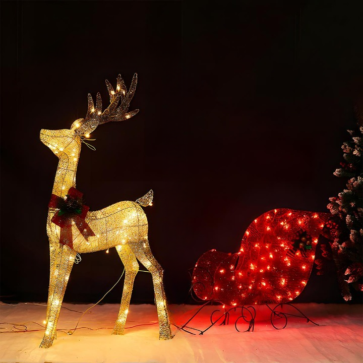 Weihnachts-Rentier-Lichtdekorationen