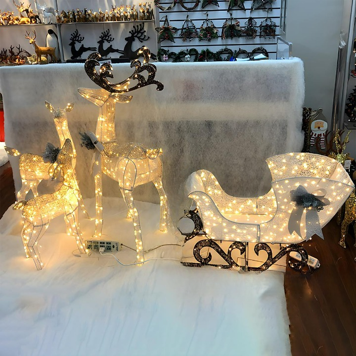 Weihnachts-Rentier-Lichtdekorationen