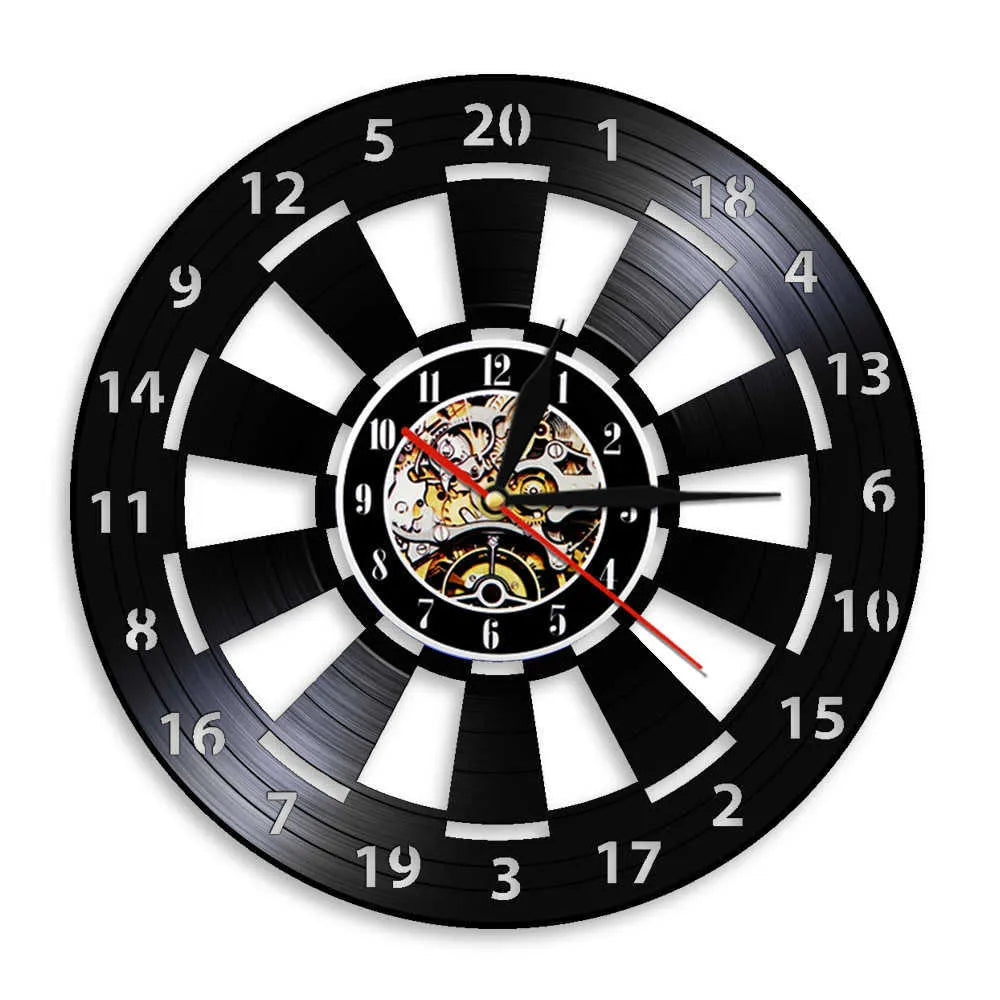 Wanduhr im Retro-Dartscheibe-Stil