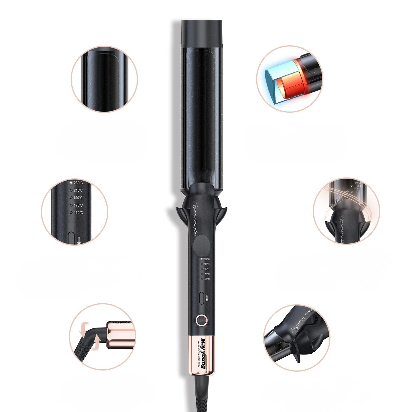 Professioneller Lockenstab mit Clip