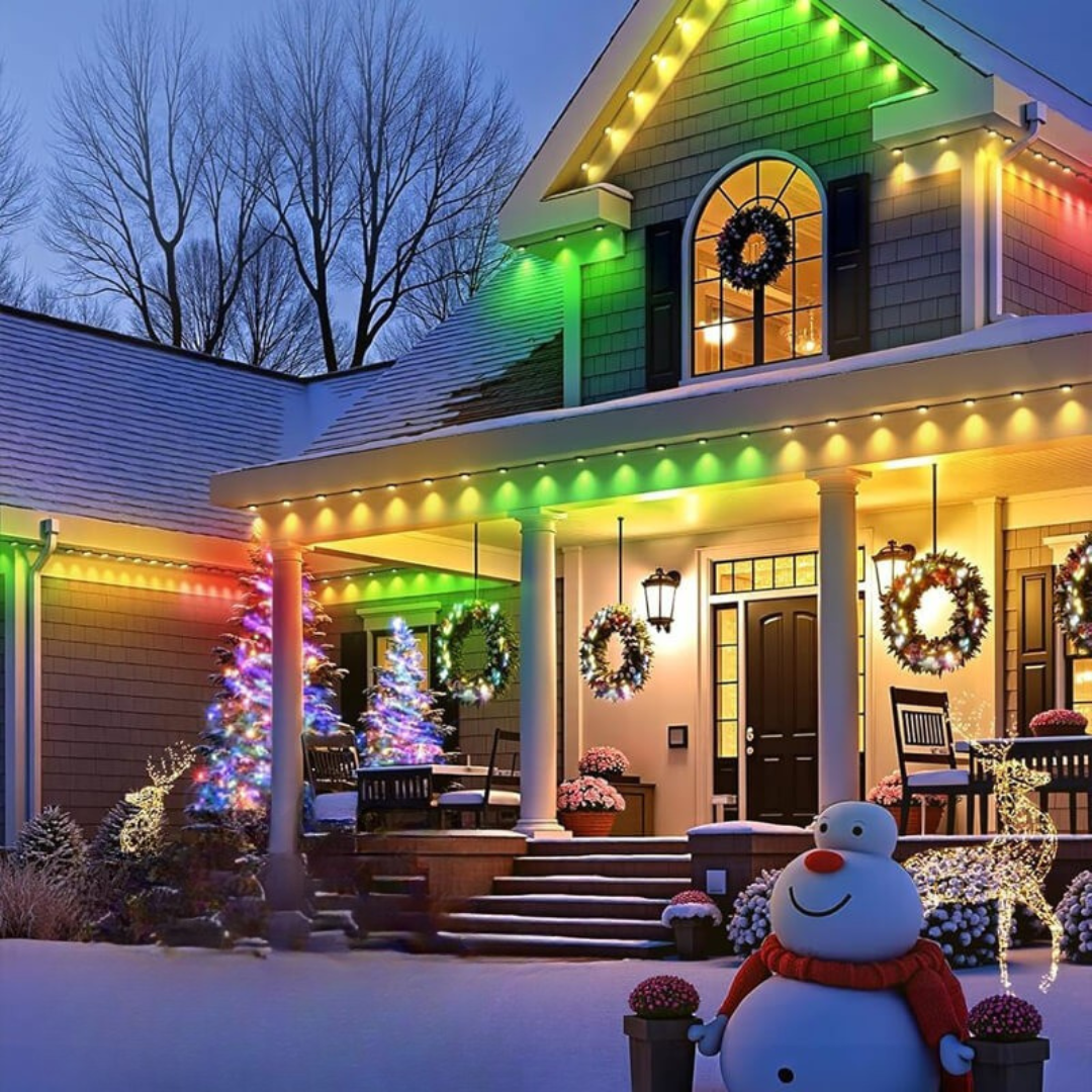 Intelligente LED-Weihnachtsbeleuchtung für den Außenbereich