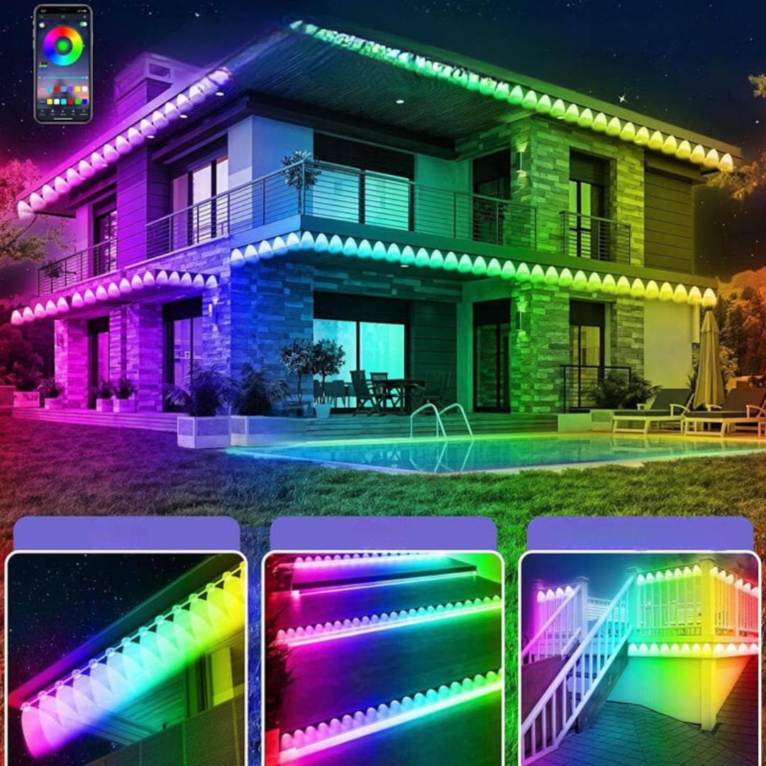 Intelligente LED-Weihnachtsbeleuchtung für den Außenbereich