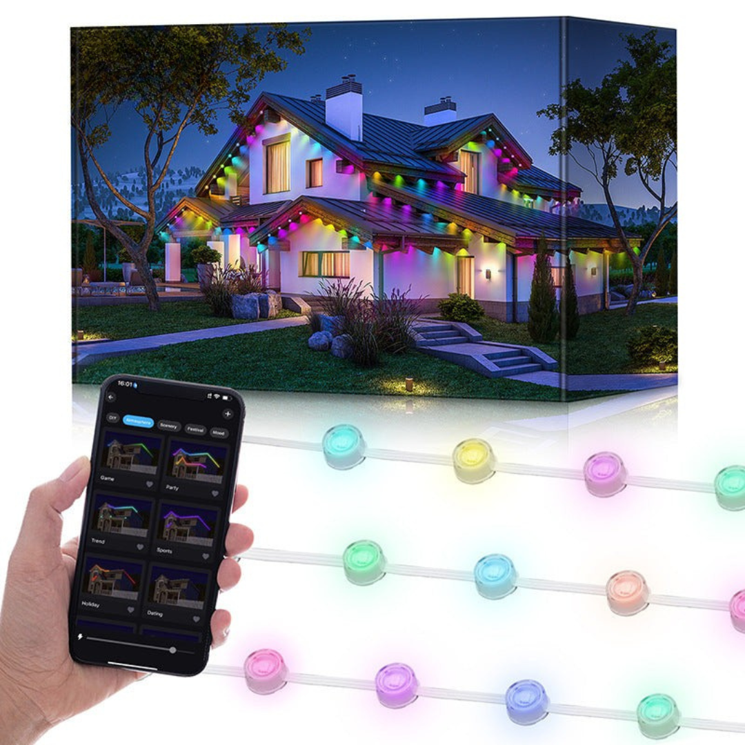 Intelligente LED-Weihnachtsbeleuchtung für den Außenbereich