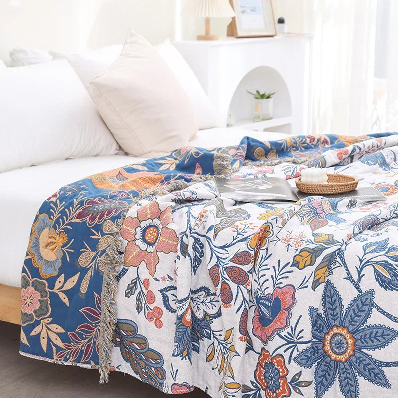Leichte Boho-Sofa Überwurfdecke