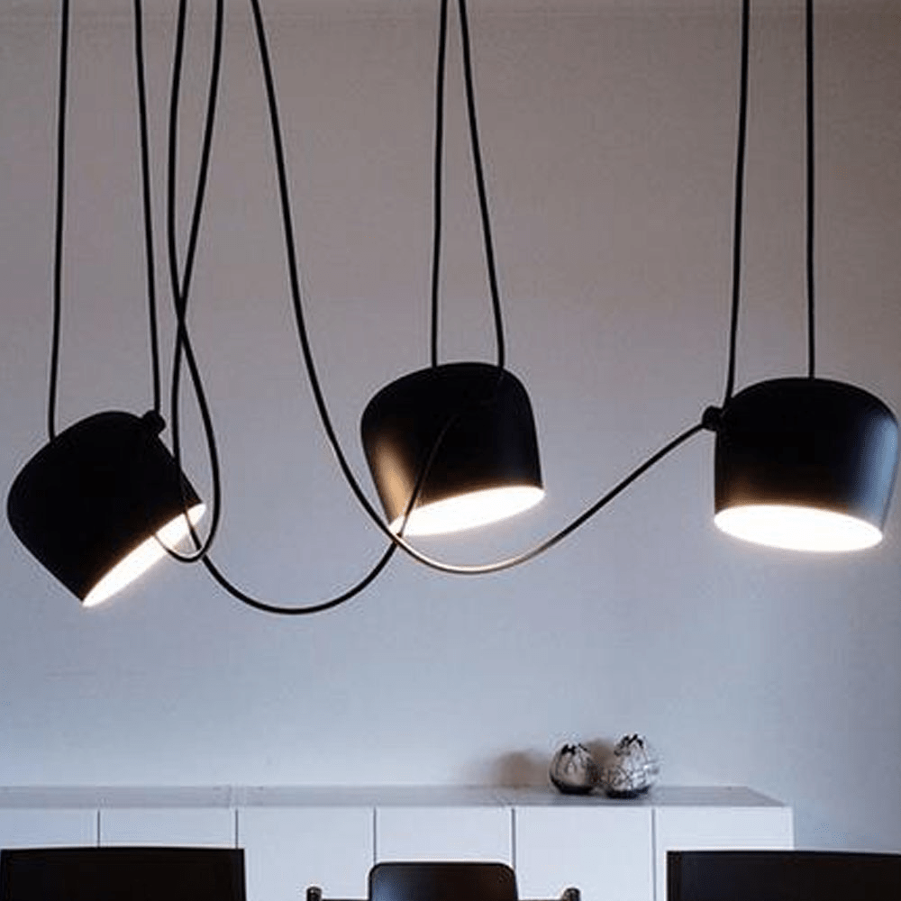 Moderne Industrielle Pendelleuchte in Schwarz und Weiß