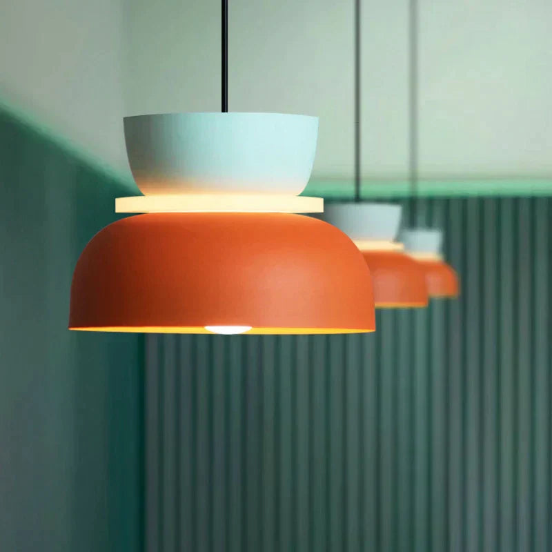 Moderne Bunte Pendelleuchte mit Schale Schirm