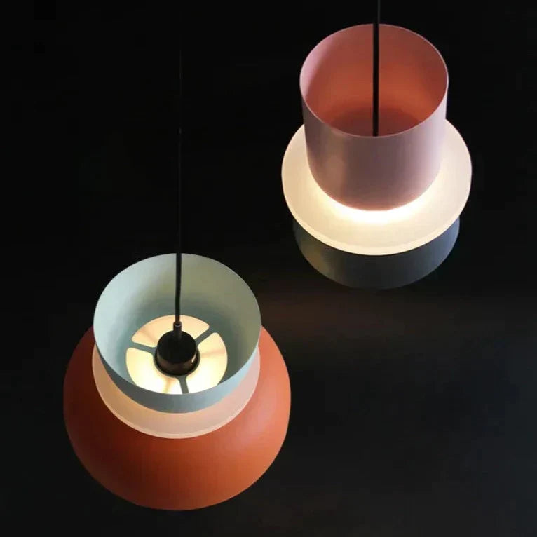Moderne Bunte Pendelleuchte mit Schale Schirm