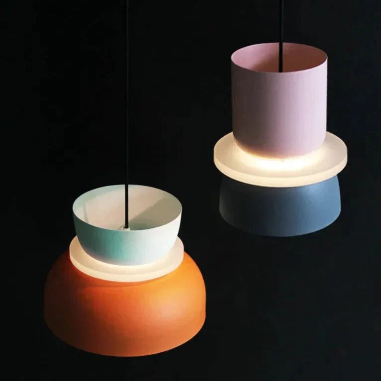 Moderne Bunte Pendelleuchte mit Schale Schirm