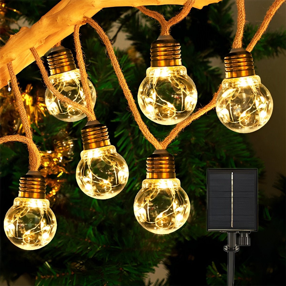 Solarbetriebene Weihnachts lichter für den Außenbereich mit 20 LED-Birnen