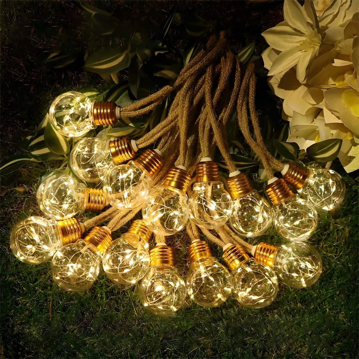 Solarbetriebene Weihnachts lichter für den Außenbereich mit 20 LED-Birnen